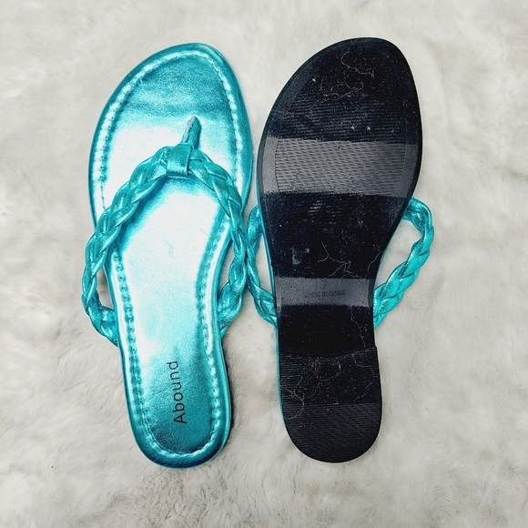 New Bundle of 3 Abound/J. Campbell Blue/Pink/Cream Metallic Braided Sandal S106 - Picture 9 of 12